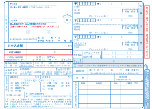 借入申込書